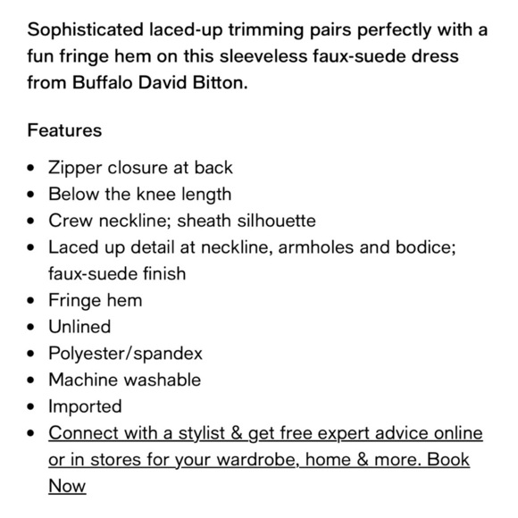 Buffalo David Bitton Faux-Suede Fringe Dress size S - Picture 7 of 7